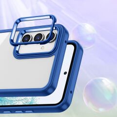 Samsung Galaxy A54 Kılıf Kamera Çıkıntılı Arkası Şeffaf Köşeleri Parlak Renkli Işlemeli Flora Kapak