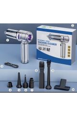 17000 Pa 100 Watt Yüksek Üfleme Ve Çekme Güçü ile Kablosuz Şarjlı Araç Süpürge 6000 Amper Batarya Çanta Hediyeli