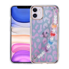 iPhone 12 Kılıf Pilla Kapak Pembe-Yeşil