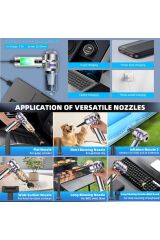 17000 Pa 100 Watt Yüksek Üfleme Ve Çekme Güçü ile Kablosuz Şarjlı Araç Süpürge 6000 Amper Batarya Çanta Hediyeli