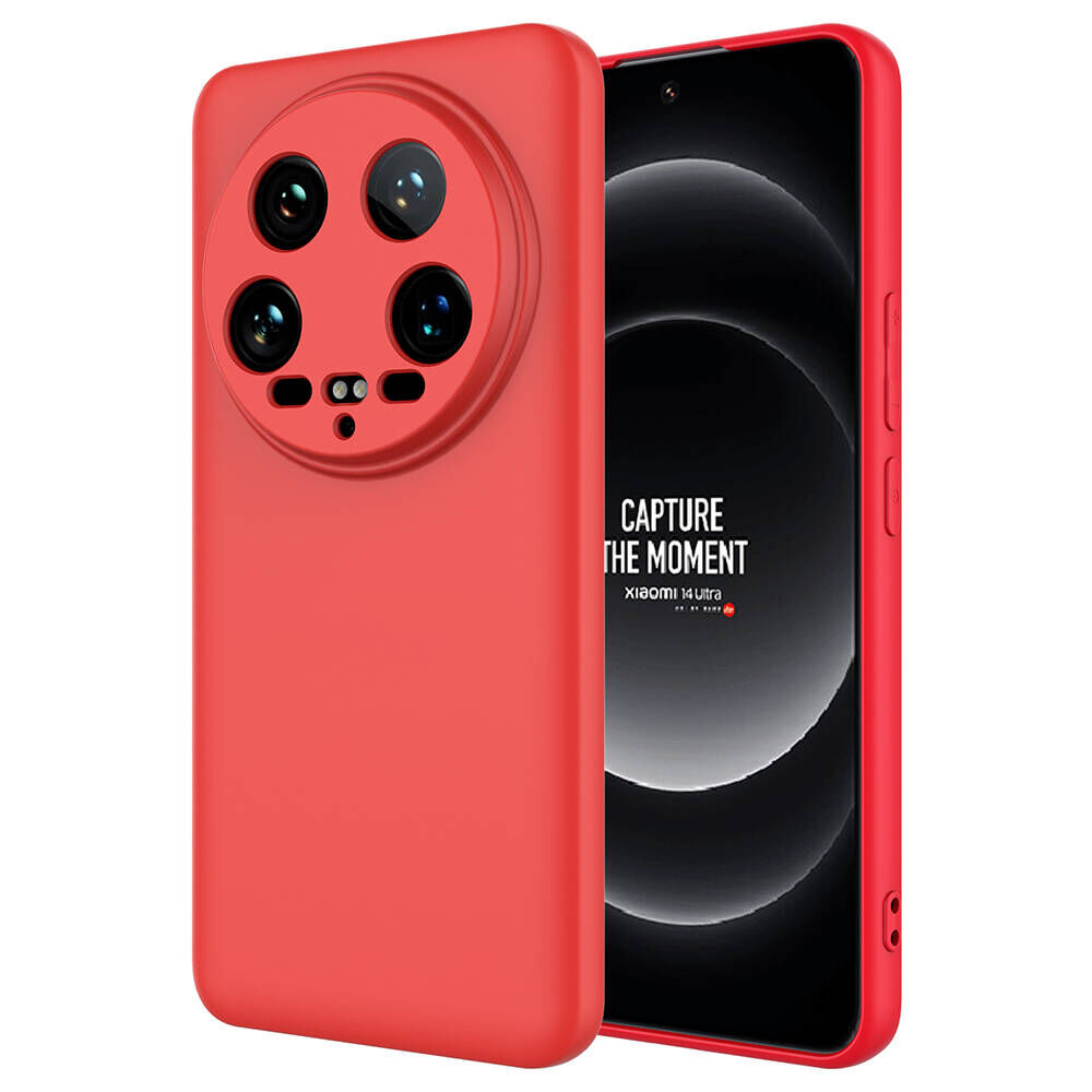 Xiaomi Mi 14 Ultra Kılıf Kamera Korumali Mara Lansman Kapak Kırmızı