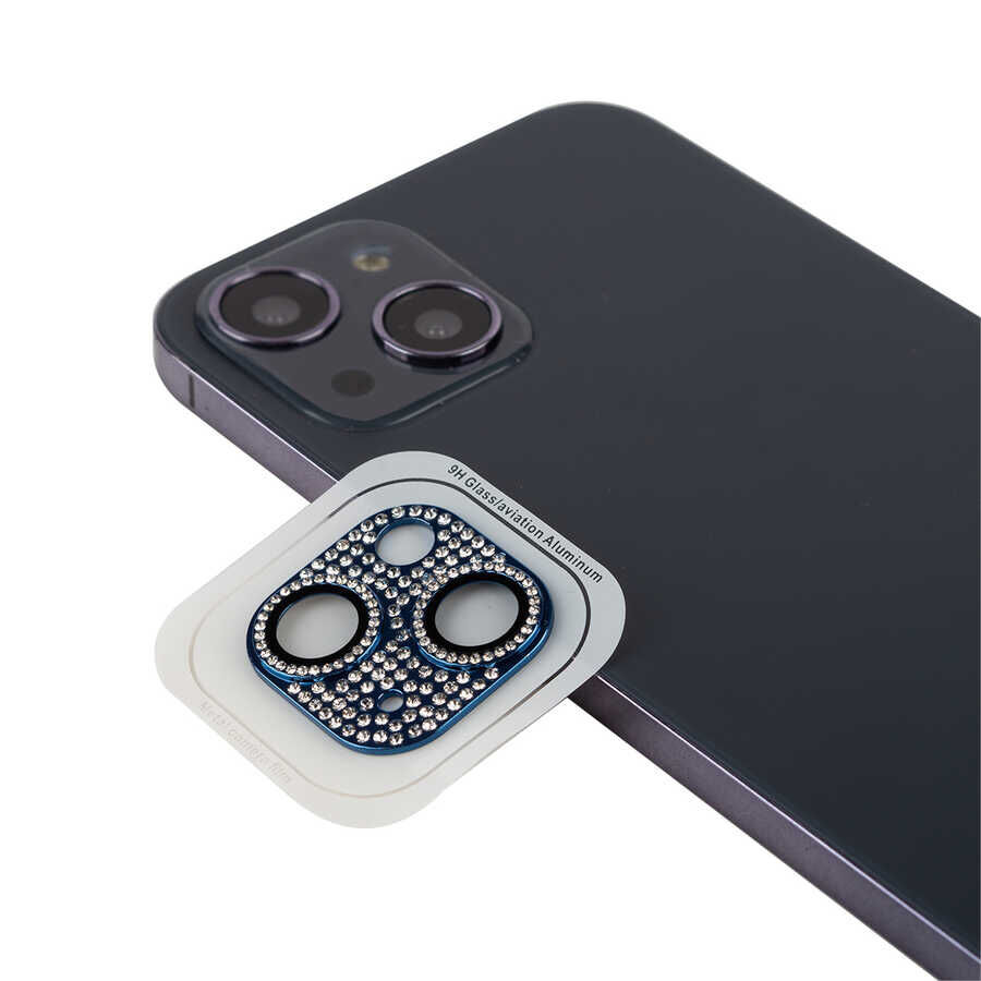 iPhone 13 Mini CL-08 Kamera Lens Koruyucu Mavi