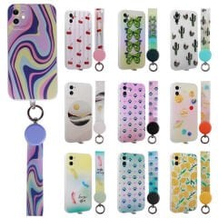 iPhone 11 Kılıf Desenli El Askılı İpli Arte Silikon Kapak