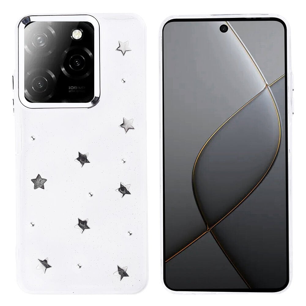 İnfinix Hot 40 Kılıf Airbag Tasarımlı Simli Şeffaf Kutup Kapak