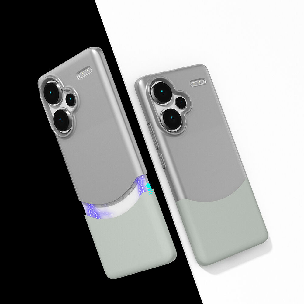 Xiaomi Redmi Note 13 Pro Plus 5G Kılıf Mıknatıslı Duble Kapak Gri