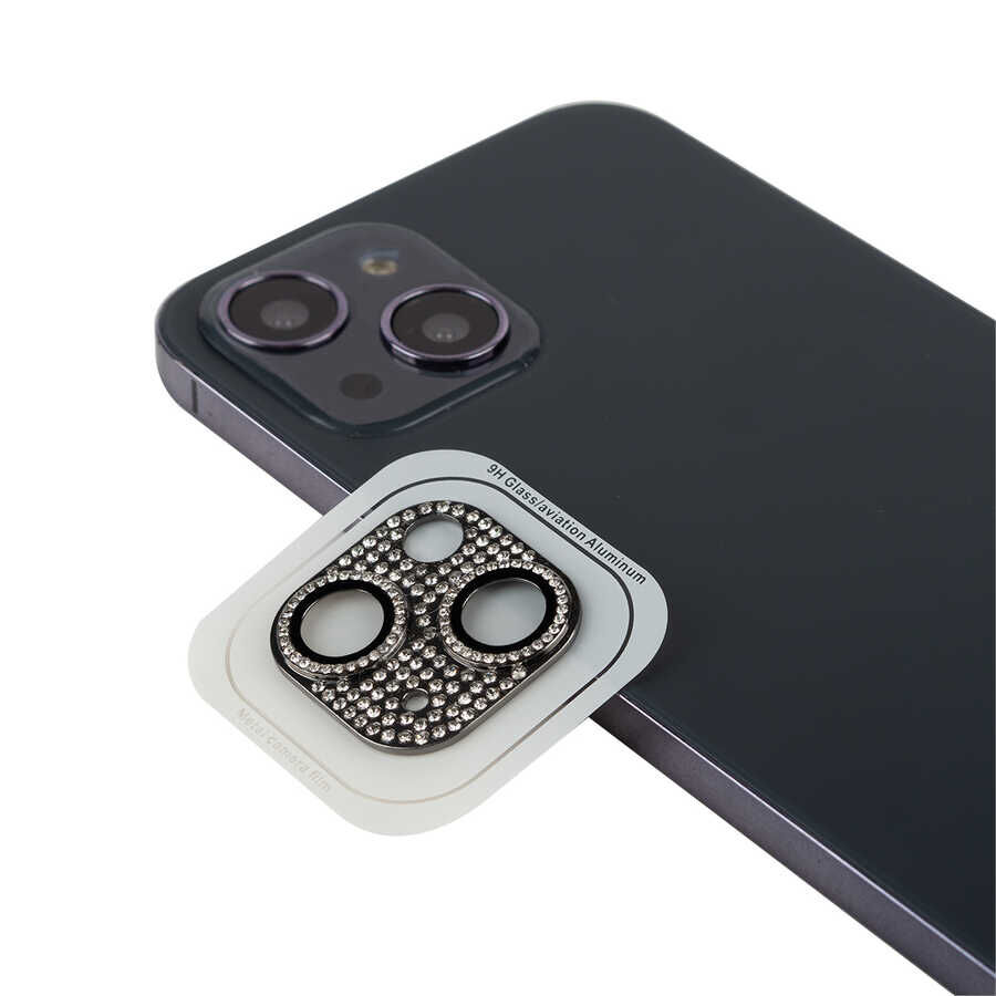 iPhone 13 Mini CL-08 Kamera Lens Koruyucu Siyah