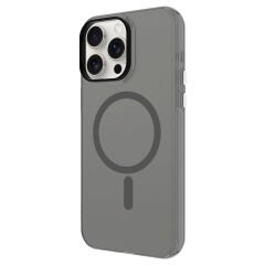 iPhone 15 Pro Max Kılıf Magsafe Şarj Özellikli Buzlu Transparan C-Pro Sert Kapak