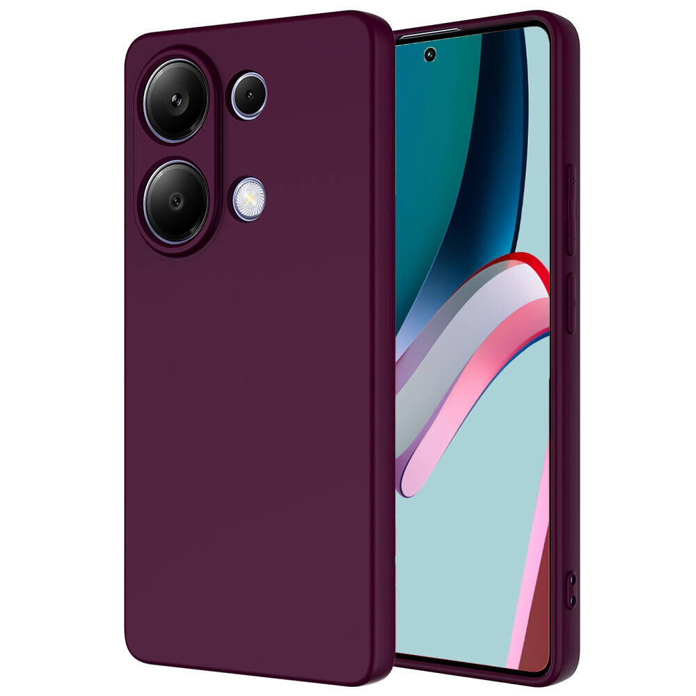 Xiaomi Redmi Note 13 4G Kılıf Kamera Korumali Mara Lansman Kapak Koyu Mor
