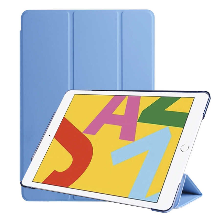 iPad 10.2 (8.Nesil) Smart Cover Standlı 1-1 Kılıf Mavi