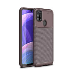 Samsung Galaxy M31 Kılıf Negro Silikon Kapak Kahverengi