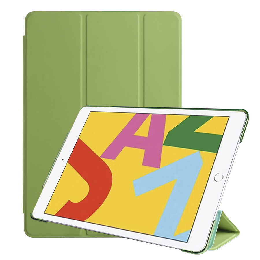 iPad 10.2 (8.Nesil) Smart Cover Standlı 1-1 Kılıf Yeşil