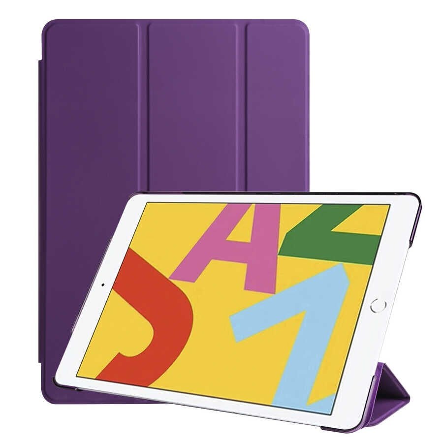 iPad 10.2 (8.Nesil) Smart Cover Standlı 1-1 Kılıf Mor