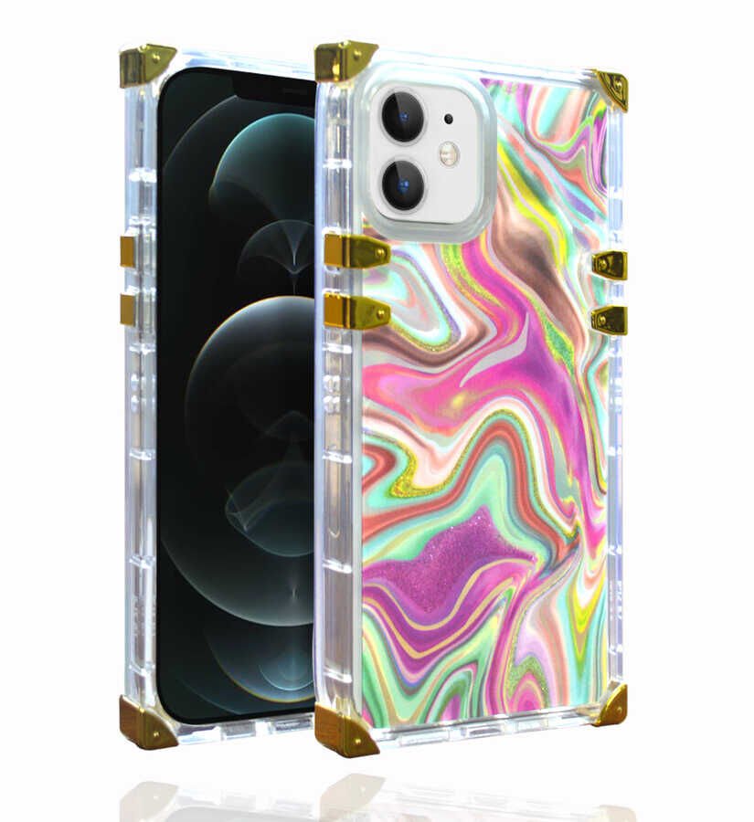 iPhone 12 Kılıf Ples Kapak Pembe Koyu