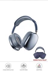 P9 Air Pro Max Kablosuz 5.3 Mikrofonlu Sd Kart Girişli Aux Kablolu Bluetooth Kulaklık Kılıf Hediyeli Pembe