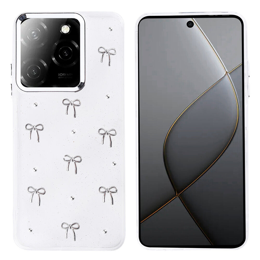 Tecno Spark 20 Pro 5G Kılıf Airbag Tasarımlı Simli Şeffaf Kutup Kapak Fiyonk