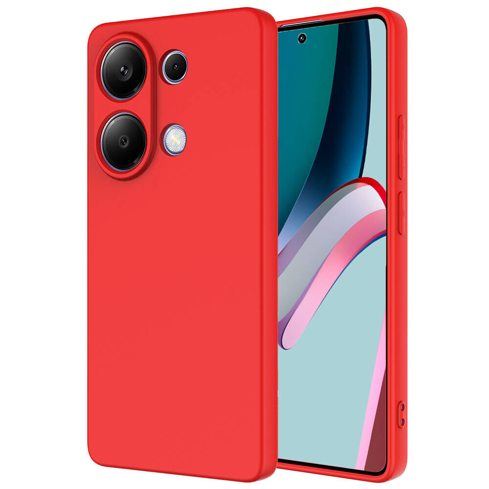Xiaomi Redmi Note 13 4G Kılıf Kamera Korumali Mara Lansman Kapak Kırmızı