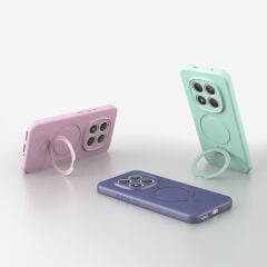 Xiaomi Redmi Note 15 Pro Uyumlu Magsafe Şarj Özellikli Standlı Halka Yüzüklü Samara Kılıf Kapak