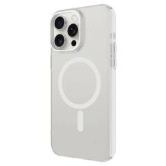 iPhone 15 Pro Kılıf Magsafe Şarj Özellikli Buzlu Transparan C-Pro Sert Kapak
