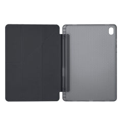 Samsung Galaxy Tab S11 Kılıf Tri Folding Kalem Bölmeli Standlı Kılıf Siyah
