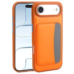 iPhone 17 Air Uyumlu Kılıf Kartlıklı Süni Deri X-Kart Cüzdan Silikon Kapak