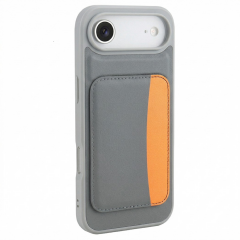 iPhone 17 Air Uyumlu Kılıf Kartlıklı Süni Deri X-Kart Cüzdan Silikon Kapak