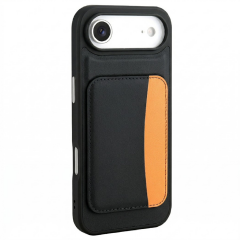 iPhone 17 Air Uyumlu Kılıf Kartlıklı Süni Deri X-Kart Cüzdan Silikon Kapak