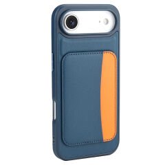 iPhone 17 Air Uyumlu Kılıf Kartlıklı Süni Deri X-Kart Cüzdan Silikon Kapak
