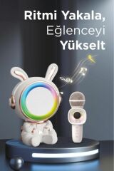 05 RGB Tavşan Figürlü Mikrofonlu Karaoke Bluetooth Hoparlör