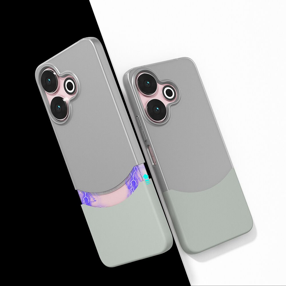 Xiaomi Redmi 13 4G Kılıf Mıknatıslı Duble Kapak Gri
