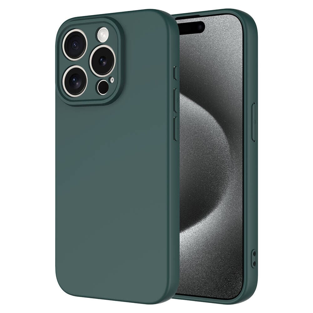 iPhone 15 Pro Max Kılıf Kamera Korumali Mara Lansman Kapak Koyu Yeşil