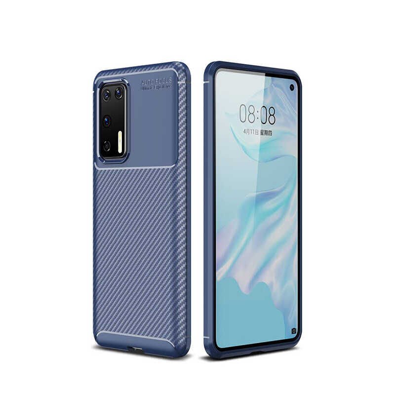 Huawei P40 Kılıf Negro Silikon Kapak Kılıf Lacivert