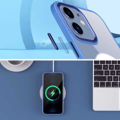 iPhone 12 Kılıf Wireless Şarj Özellikli Krom Magsafe Silikon Kapak