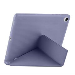 Samsung Galaxy Tab S11 Kılıf Tri Folding Kalem Bölmeli Standlı Kılıf Mor