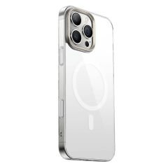 iPhone 16 Pro Max Kılıf Magsafe Şarj Özellikli Şeffaf Cam Arka Yüzey G-Glass Kapak