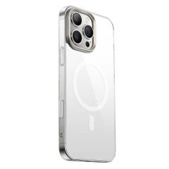 iPhone 16 Pro Max Kılıf Magsafe Şarj Özellikli Şeffaf Cam Arka Yüzey G-Glass Kapak