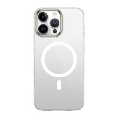 iPhone 16 Pro Max Kılıf Magsafe Şarj Özellikli Şeffaf Cam Arka Yüzey G-Glass Kapak