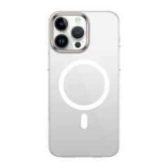 iPhone 16 Pro Kılıf Magsafe Şarj Özellikli Şeffaf Cam Arka Yüzey G-Glass Kapak