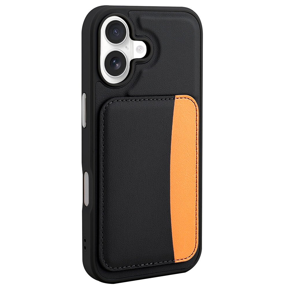 iPhone 17 Uyumlu Kartlıklı Süni Deri X-Kart Cüzdan Silikon Kapak