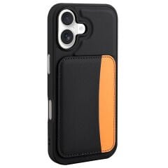 iPhone 17 Uyumlu Kartlıklı Süni Deri X-Kart Cüzdan Silikon Kapak