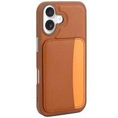 iPhone 17 Uyumlu Kartlıklı Süni Deri X-Kart Cüzdan Silikon Kapak