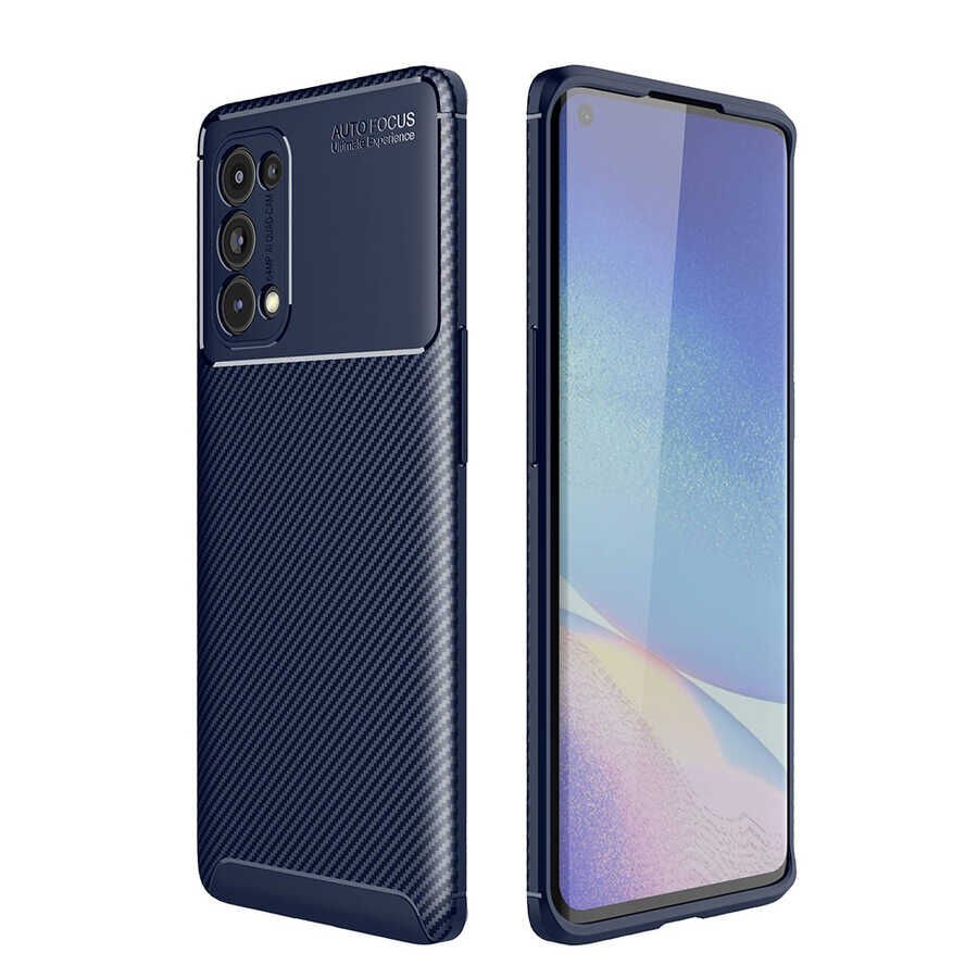 Oppo Reno 5 Pro 5G Kılıf Negro Silikon Kapak Kılıf Lacivert