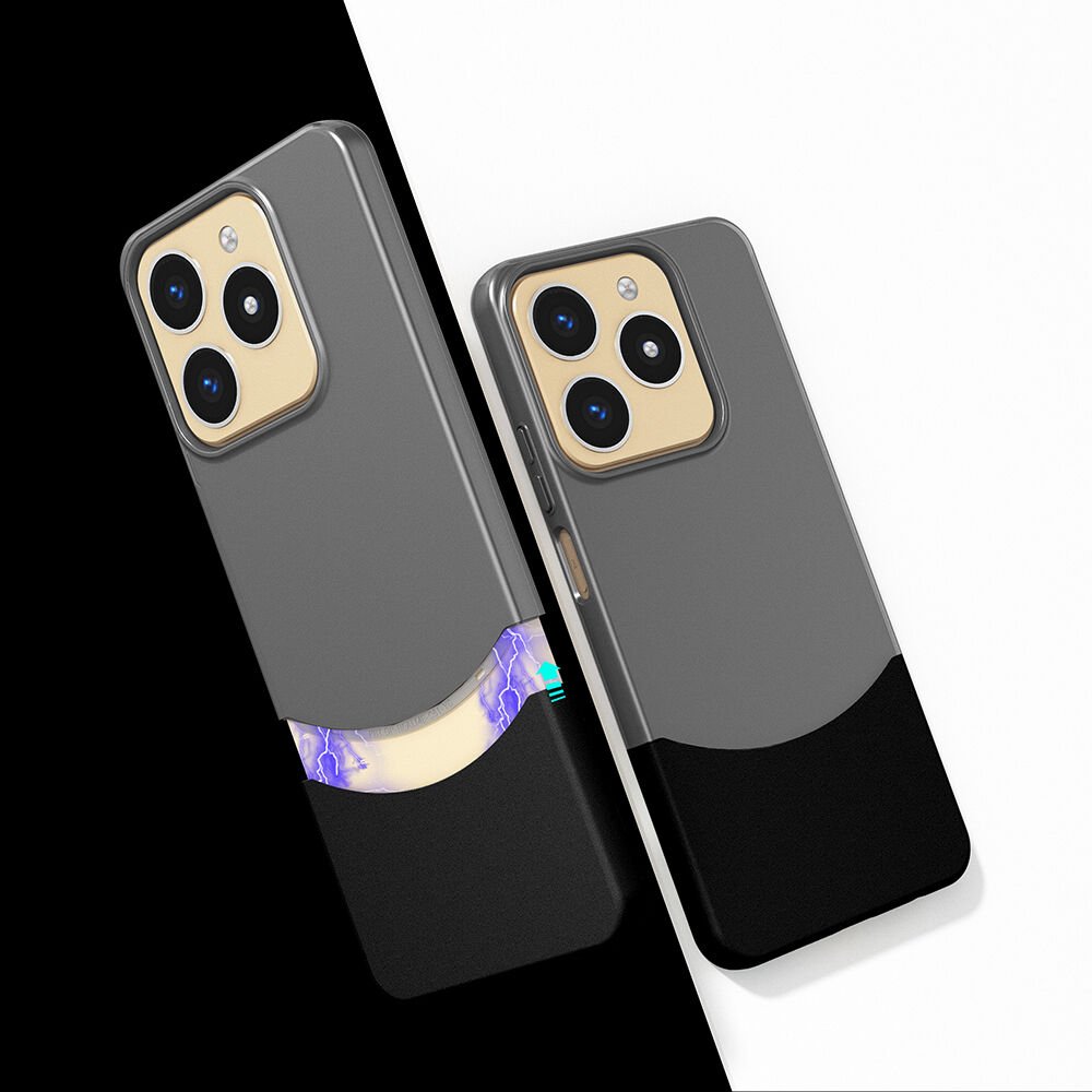 Realme C61 Kılıf Mıknatıslı Duble Kapak Siyah