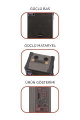 D71 Profesyonel Çift Mikrofonlu BT Kablosuz Hoparlör Bass Ses Kutusu Speaker