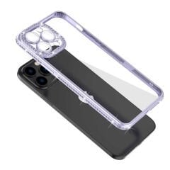 iPhone 12 Pro Max Kılıf Kamera Korumalı Taşlı Mina Kapak