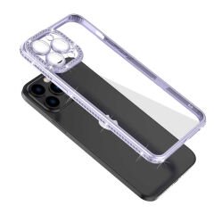 iPhone 12 Pro Max Kılıf Kamera Korumalı Taşlı Mina Kapak