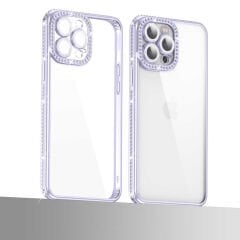 iPhone 12 Pro Max Kılıf Kamera Korumalı Taşlı Mina Kapak