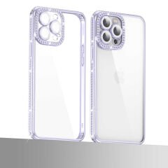 iPhone 12 Pro Max Kılıf Kamera Korumalı Taşlı Mina Kapak