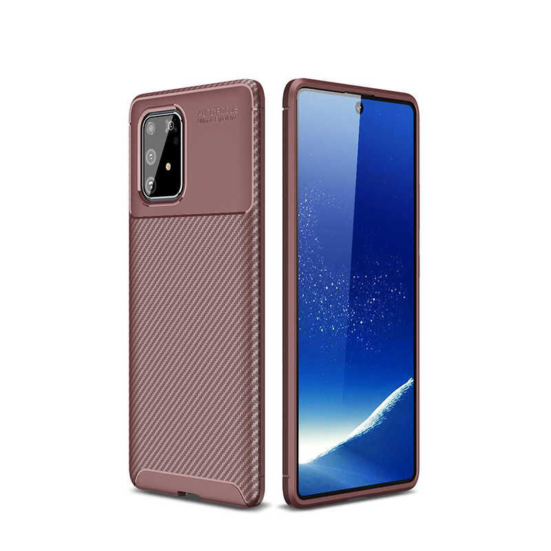 Samsung Galaxy A91 (S10 Lite) Kılıf Negro Silikon Kapak Kahverengi