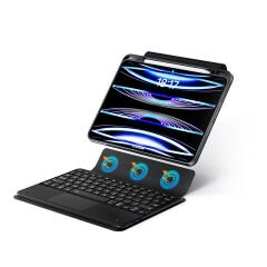 iPad Pro 13 2024 Border Keyboard Bluetooh Bağlantılı Standlı Klavyeli Tablet Kılıfı