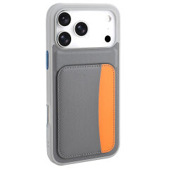 iPhone 17 Pro Uyumlu Kartlıklı Süni Deri X-Kart Cüzdan Silikon Kapak